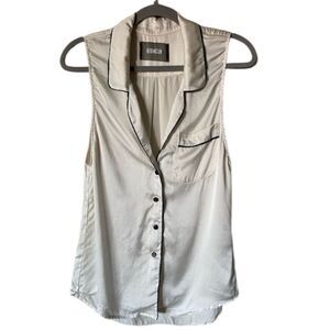 Reformation White Top Button Down Shirt Silky Size XS